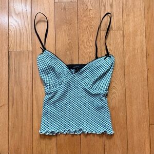 💗FREE WITH BUNDLE💗 Forever 21 Blue Gingham Cami with Black Bows